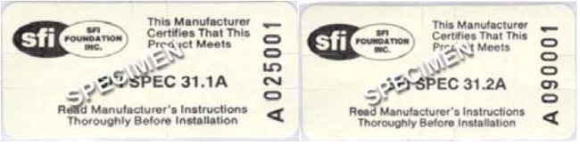 стикер на шлем автоспорт SFI 31.1, SFI 31.1A и SFI 31.2A