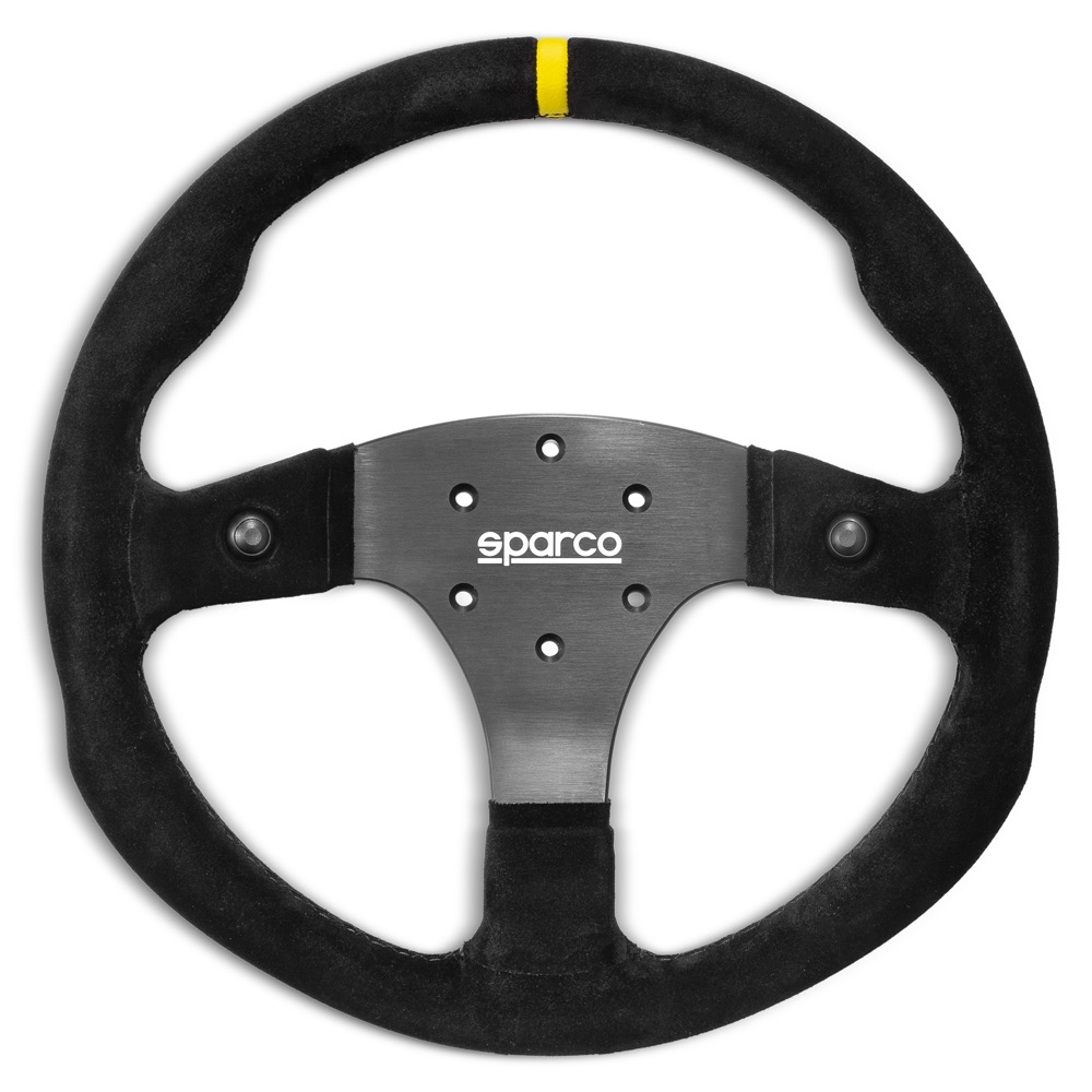 SPARCO R330B Руль черный с кнопками (замша), хват овальный, плоский, три спицы, диаметр 330 мм SPARCO R330B Руль черный с кнопками (замша), хват овальный, плоский, три спицы, диаметр 330 мм