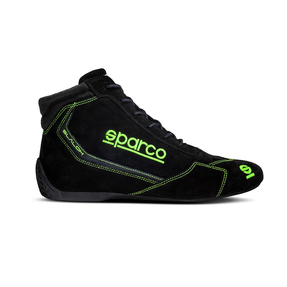 SPARCO SLALOM Ботинки для автоспорта FIA 8856-2018, черные с неоновым зеленым, 45 размер