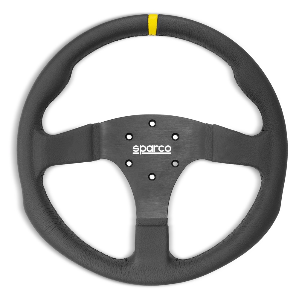 SPARCO R330 Руль черный (кожа), хват овальный, плоский, три спицы, диаметр 330 мм SPARCO R330 Руль черный (кожа), хват овальный, плоский, три спицы, диаметр 330 мм
