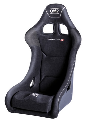 OMP CHAMP-R Сиденье для автоспорта, FIA 8855-1999, совместимо с Hans, чёрное