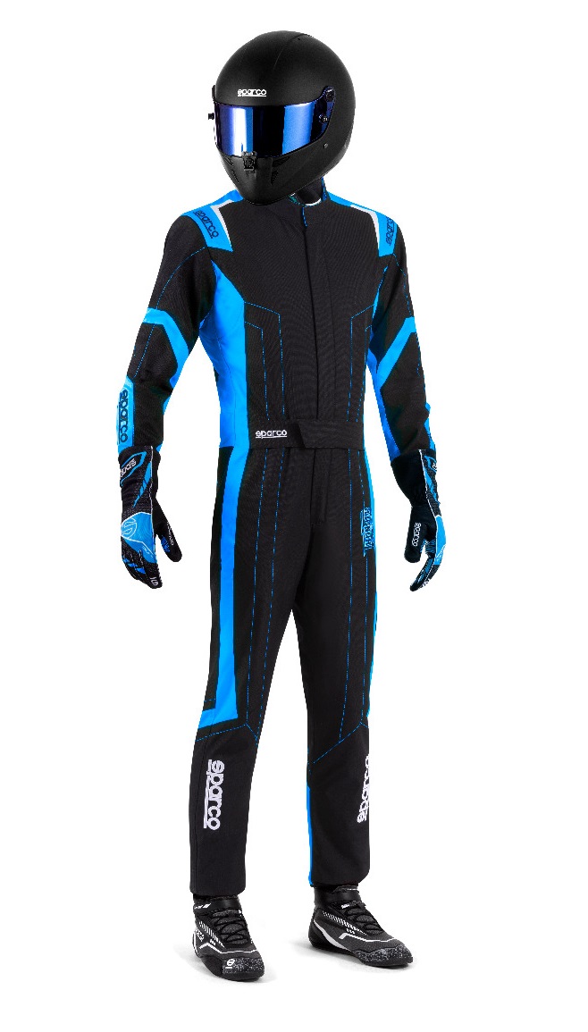 SPARCO THUNDER ADVANCED Комбинезон для картинга, FIA 8877-2022 чёрный c голубым, р-р XXL