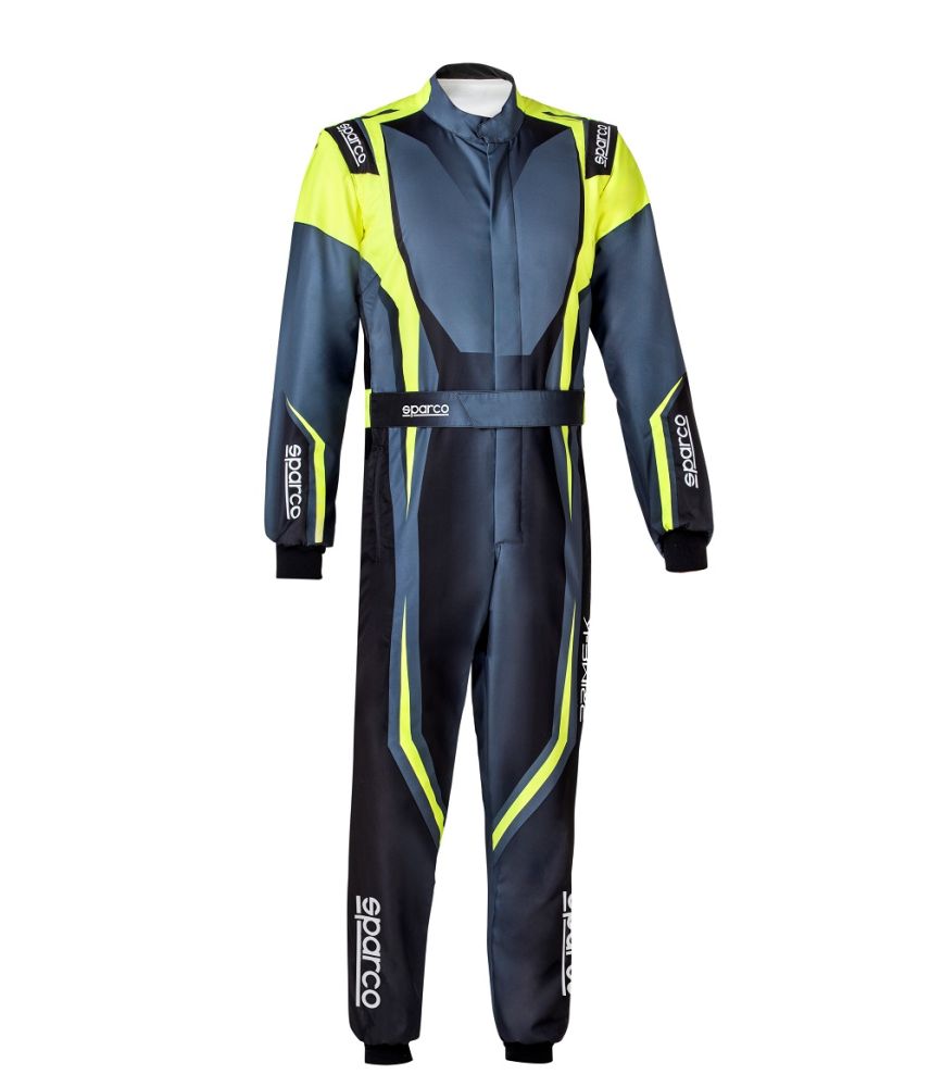 SPARCO PRIME-K 46 Комбинезон для картинга, FIA 8877-2022, черно-серый с желтыми вставками, р-р 54
