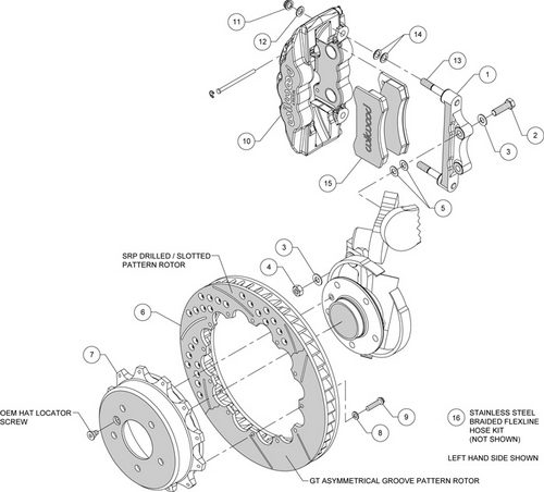 WILWOOD BMW E92/E93 325i/328i/330i/335i Комплект тормозной системы зад, 4 поршневой, красный