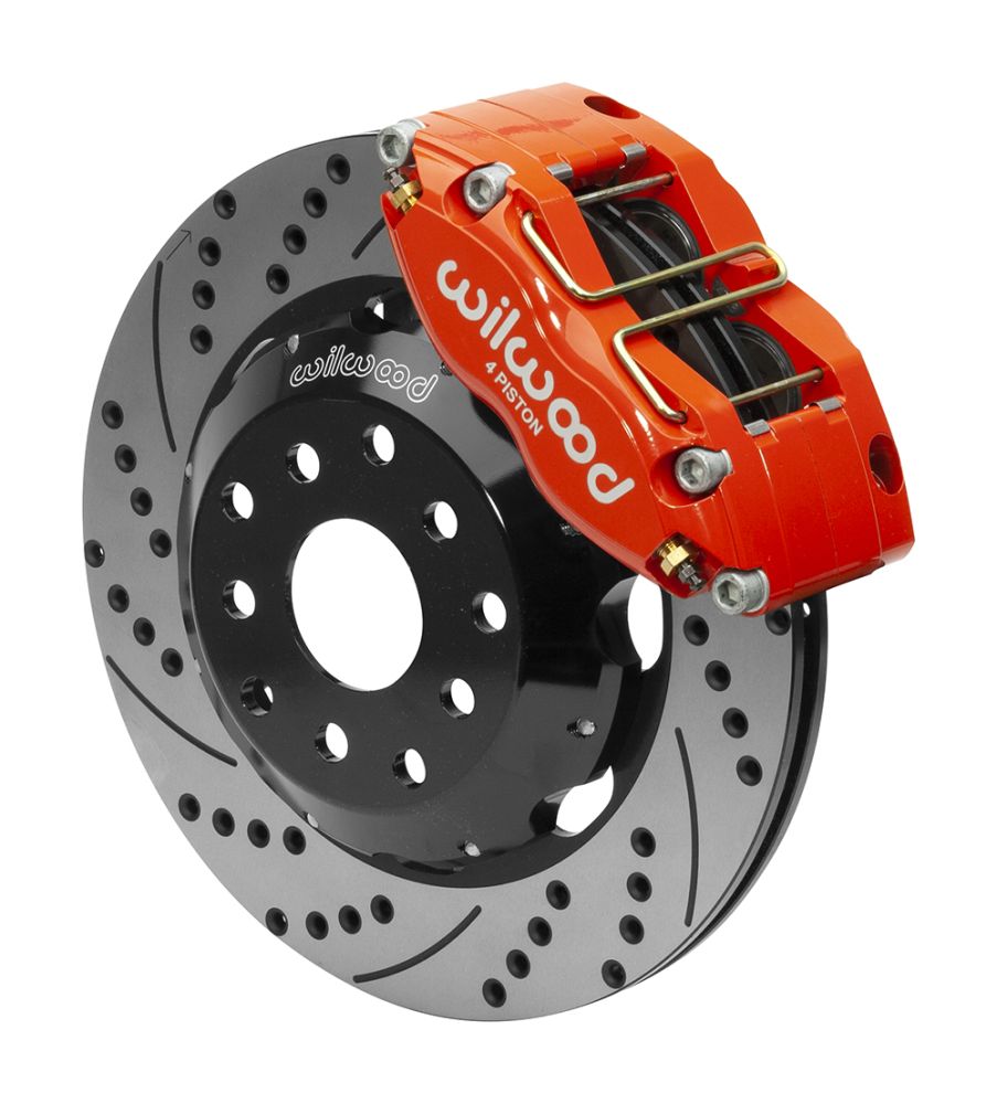 WILWOOD SUBARU IMPREZA WRX 2003- Тормозная система, перед, 4 поршня, диск 305 мм нас/перф, красный 