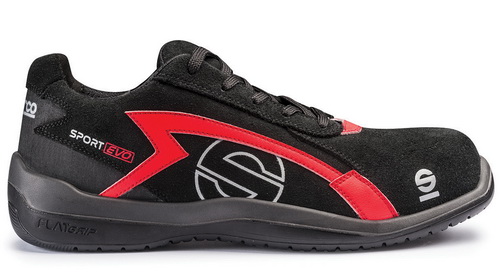 SPARCO SPORT EVO S3 Ботинки механика,черные с красным, замша, р-р 46