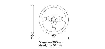 OMP MUGELLO Руль для автоспорта, дерево, хват овал., 25х23 мм, Ø 360 мм., плоский.