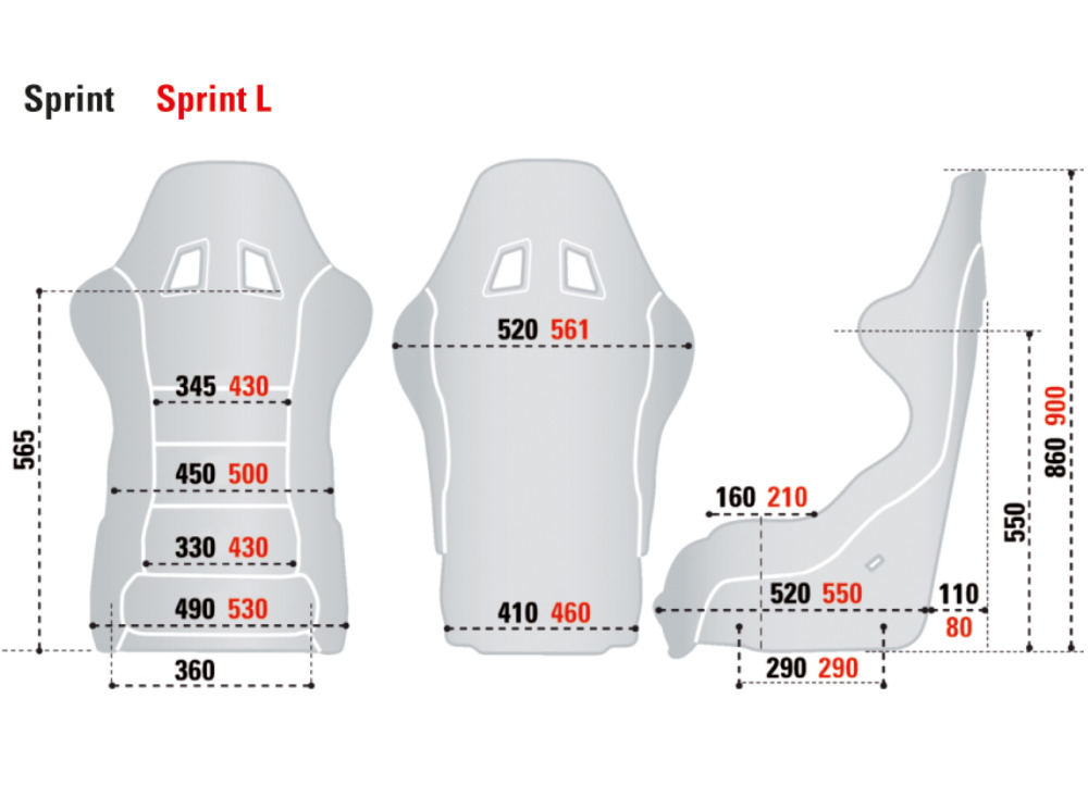 SPARCO SPRINT L+ Сиденье для автоспорта, FIA 8855-1999, черное, размер L