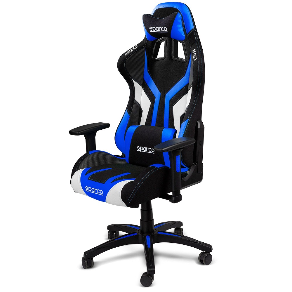 SPARCO TORINO, Кресло игровое, черное с синим