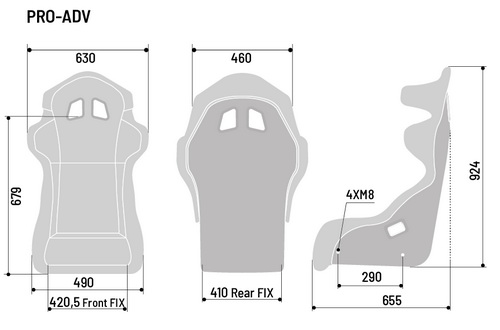 SPARCO PRO ADV QRT Сиденье для автоспорта, FIA 8855-1999,чёрное,  вес 9,3 кг., размер M/L.