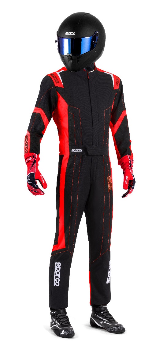 SPARCO THUNDER ADVANCED Комбинезон для картинга детский, FIA 8877-2022 чёрный c красным, р-р 140