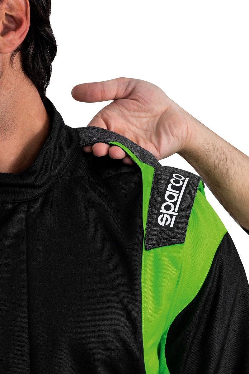 SPARCO FUTURA Комбинезон для автоспорта, 2 слоя, FIA 8856-2018, чёрно-зелёный флуоресцентный, р-р 60 SPARCO FUTURA Комбинезон для автоспорта, 2 слоя, FIA 8856-2018, чёрно-зелёный флуоресцентный, р-р 60