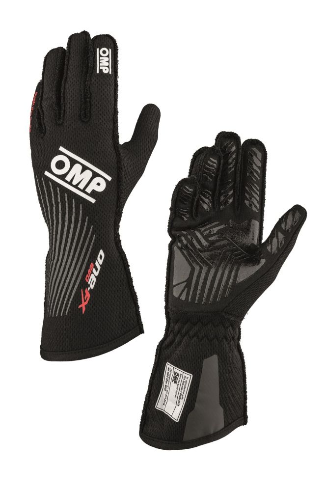OMP ONE EVO FX  Перчатки для автоспорта, FIA 8856-2018, чёрные, размер XL