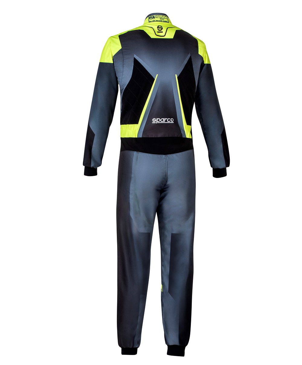 SPARCO PRIME-K 46 Комбинезон для картинга, FIA 8877-2022, черно-серый с желтыми вставками, р-р 44