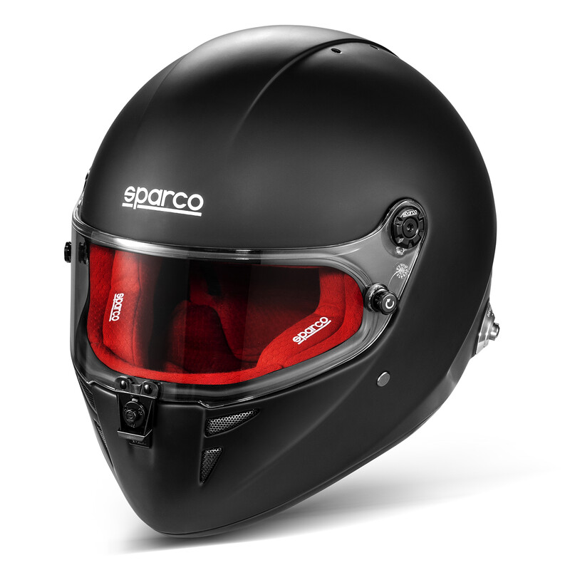 SPARCO STEALTH RF Шлем для автоспорта, (FIA 8859-2024), чёрный с красным, р-р XXL (62)