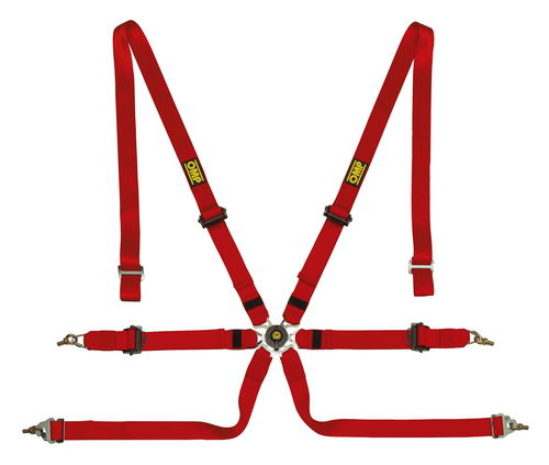 OMP 0202B HSL Ремни безопасности для автоспорта, 6-и точечные, 2+2+2, черные, FIA, HANS