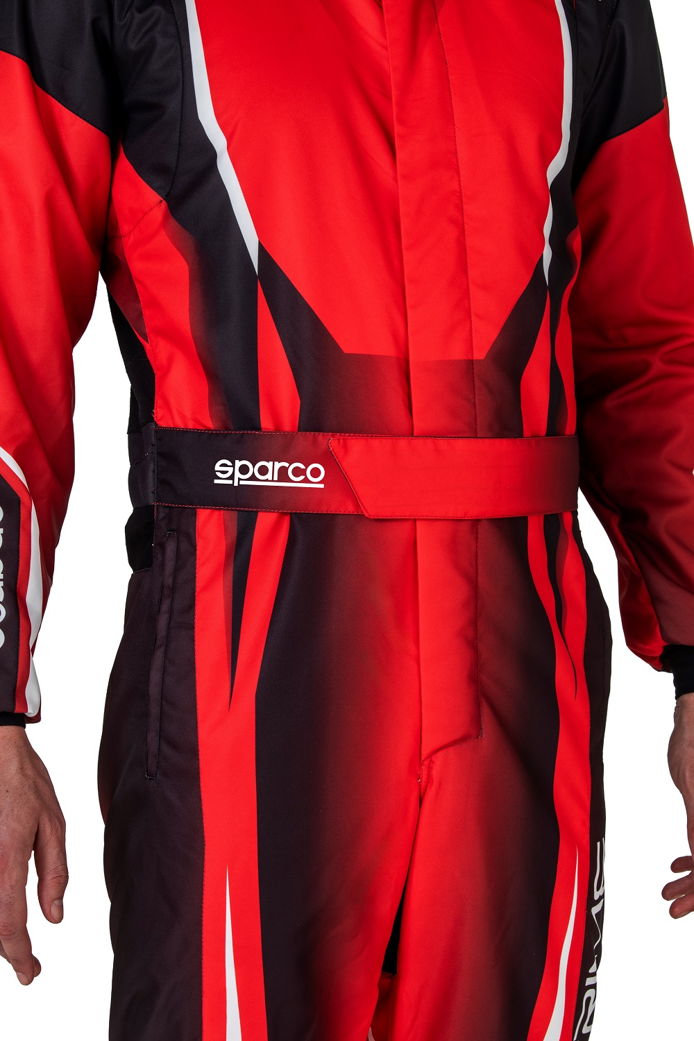 SPARCO PRIME-K 46 Комбинезон для картинга, FIA 8877-2022, красно-черный с белыми вставками, р-р 44