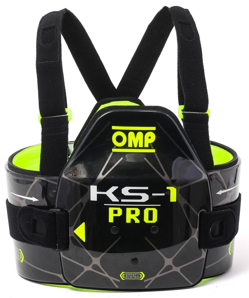 OMP KS-1 PRO Защита ребер для картинга (FIA 8870-2018), черная с желтым, р-р L/XL