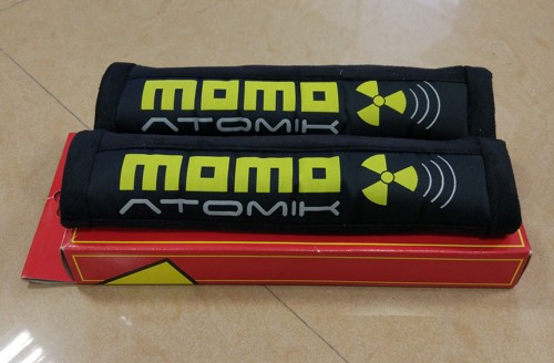 MOMO Накладки на ремни Atomik, черно-желтые, ширина 2"