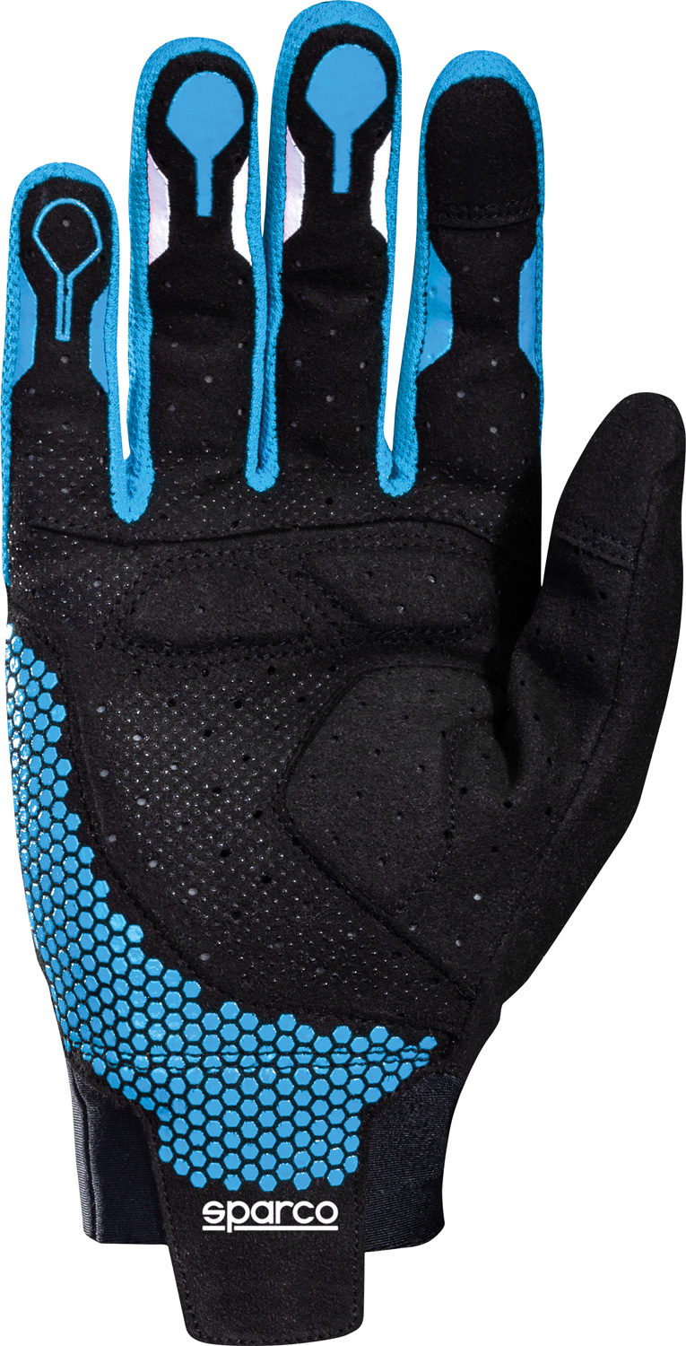 SPARCO HYPERGRIP+ Игровые перчатки, перфорированые, черные с голубым, р-р. 8 (XS)