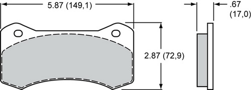WILWOOD Тормозные колодки BP-10 для суппортов Aero 4,6/ W4A / W6A, типоразмер 6617