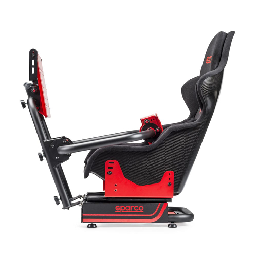 SPARCO Игровой симулятор (кресло+каркас) EVOLVE - C с карбоновым сиденьем, красно-черный, комплект SPARCO Игровой симулятор (кресло+каркас) EVOLVE - C с карбоновым сиденьем, красно-черный, комплект