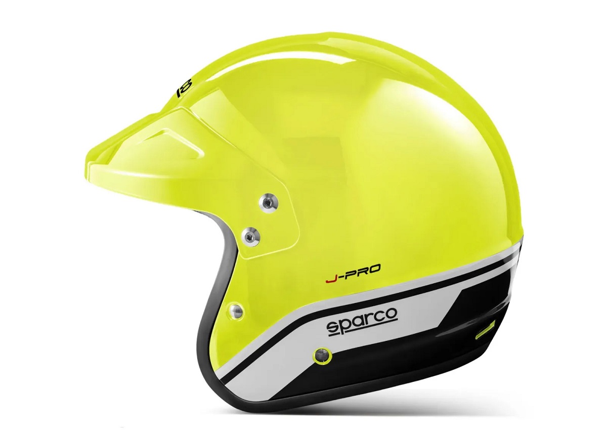 SPARCO J-PRO Шлем открытый для автоспорта, сертифицирован (ECE 22.06), жёлтый, размер M