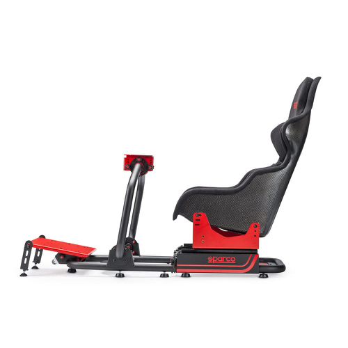 SPARCO Игровой симулятор (кресло+каркас) EVOLVE - C с карбоновым сиденьем, красно-черный, комплект SPARCO Игровой симулятор (кресло+каркас) EVOLVE - C с карбоновым сиденьем, красно-черный, комплект