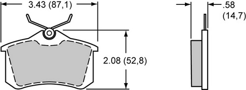 WILWOOD Tормозные колодки состав BP-10, для суппорта Combination Parking Brake, тип. D-340
