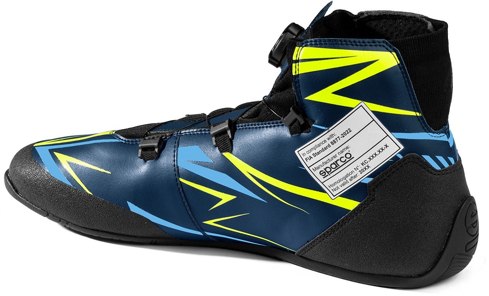 SPARCO K-RAPID Ботинки для картинга, FIA 8877-2022. синие с жёлтым, р-р 47