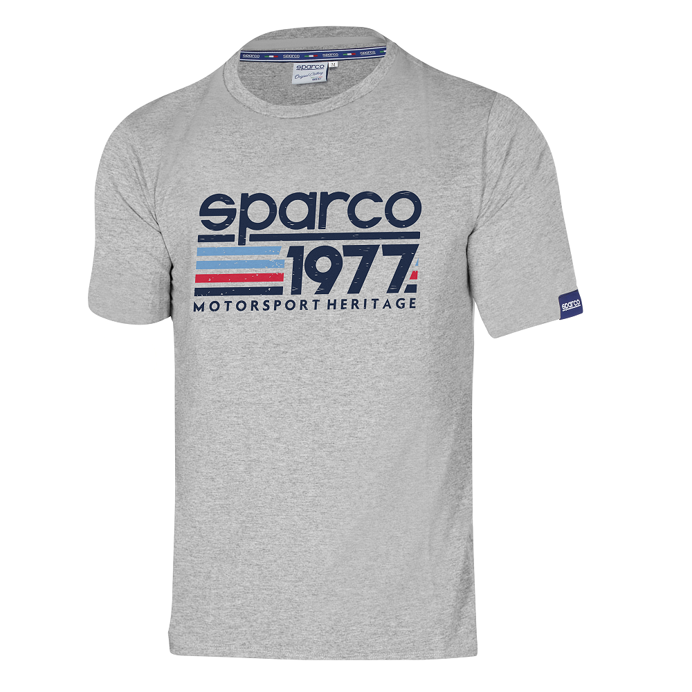 SPARCO 1977 Футболка хлопок, серая с рисунком, размер M