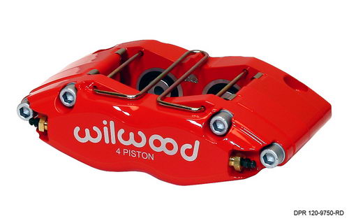 WILWOOD Суппорт тормозной Dynapro-13 Radial, 4 поршня, диск 1,1, поршень 1,0/1,0, красный
