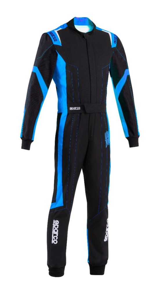 SPARCO THUNDER ADVANCED Комбинезон для картинга, FIA 8877-2022 чёрный c голубым, р-р XS