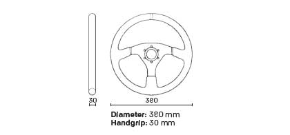 OMP SAND STEER/W Руль полиуретан, хват круглый 30 мм, Ø 380 мм, плоский