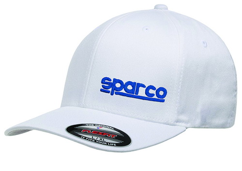 SPARCO FLEXFIT  Бейсболка белая, хлопок, р-р S/M