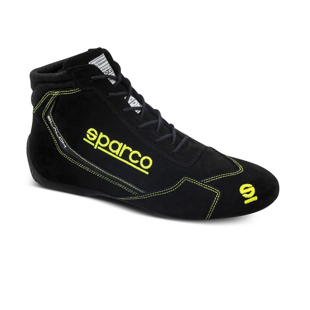 SPARCO SLALOM Ботинки для автоспорта FIA 8856-2018, черные с неоновым желтым, 40 размер