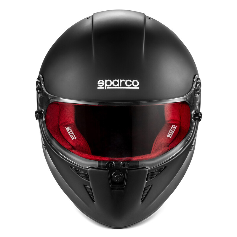 SPARCO STEALTH RF Шлем для автоспорта, (FIA 8859-2024), чёрный с красным, р-р XL (61)