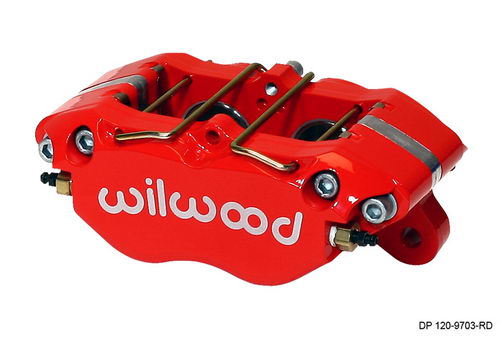 WILWOOD Суппорт тормозной Dynapro Lug, 4 поршня, диск 0,81, поршень 1,0/1,0, красный