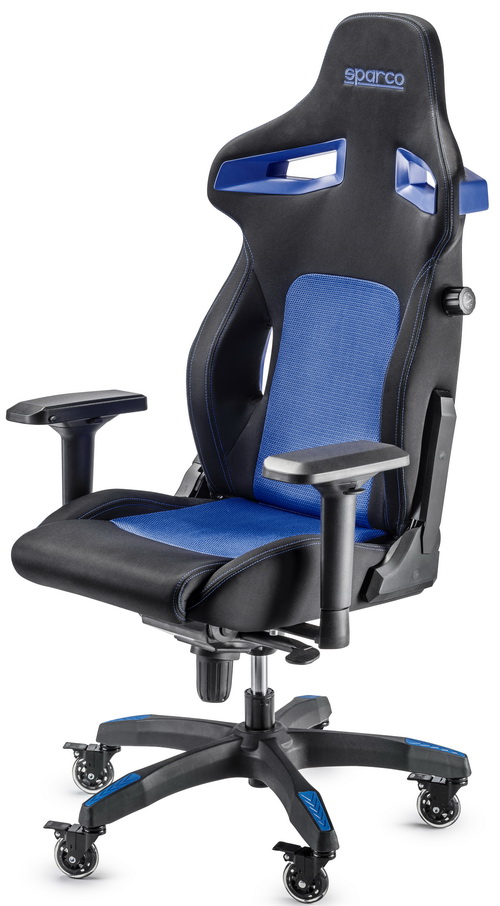 SPARCO Кресло игровое STINT, компьютерное, обивка ткань, черное c синим. SPARCO Кресло игровое STINT, компьютерное, обивка ткань, черное c синим.