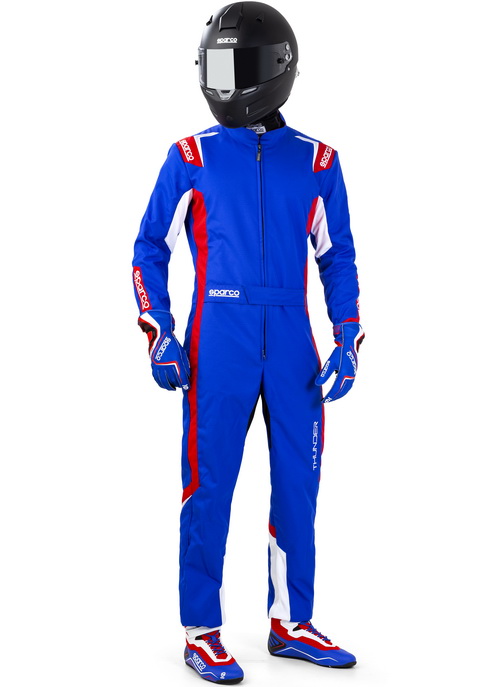 SPARCO THUNDER K43 Комбинезон для картинга детский, синий c красными вставками, р-р 130 SPARCO THUNDER K43 Комбинезон для картинга детский, синий c красными вставками, р-р 130
