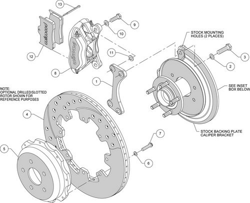 WILWOOD SUBARU IMPREZA GD/GG 01-07 Тормозная система, зад, 4 порш, 310 мм, DynaPro, черный