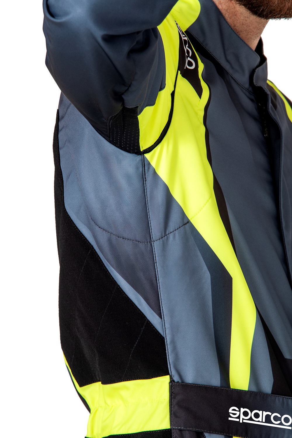 SPARCO PRIME-K 46 Комбинезон для картинга, FIA 8877-2022, черно-серый с желтыми вставками, р-р 50