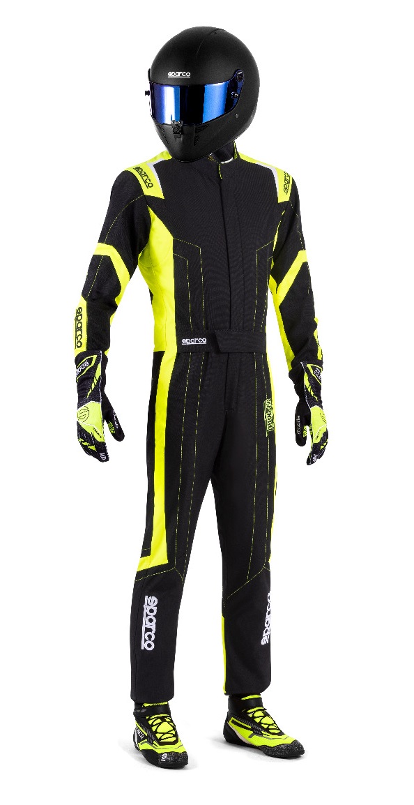 SPARCO THUNDER ADVANCED Комбинезон для картинга, FIA 8877-2022 чёрный c жёлтым, р-р L