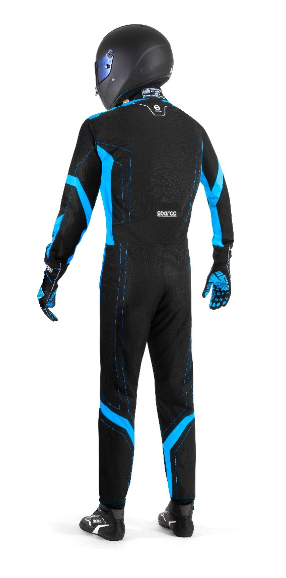 SPARCO THUNDER ADVANCED Комбинезон для картинга, FIA 8877-2022 чёрный c голубым, р-р L
