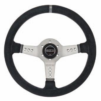 SPARCO L777 PIUMA  Руль замша, черный, круглый хват, 3 спицы, вылет 63 мм, диаметр 350 мм