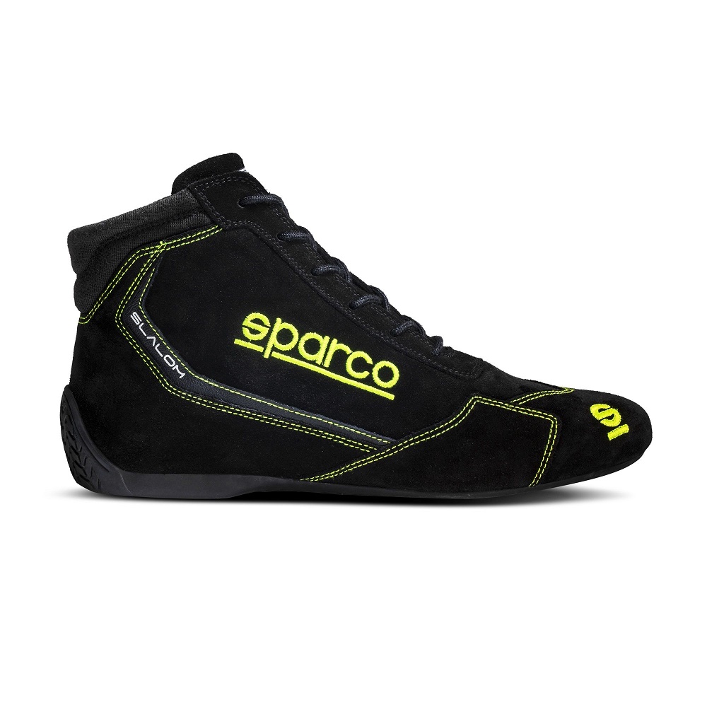 SPARCO SLALOM Ботинки для автоспорта FIA 8856-2018, черные с неоновым желтым, 44 размер