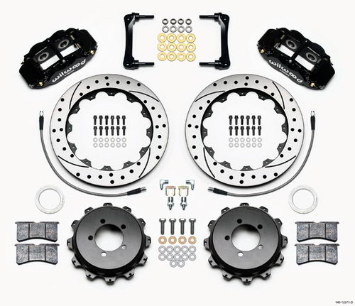 WILWOOD SUBARU BRZ 2012- Задняя тормозная система (4 порш перфорированные диски черн)