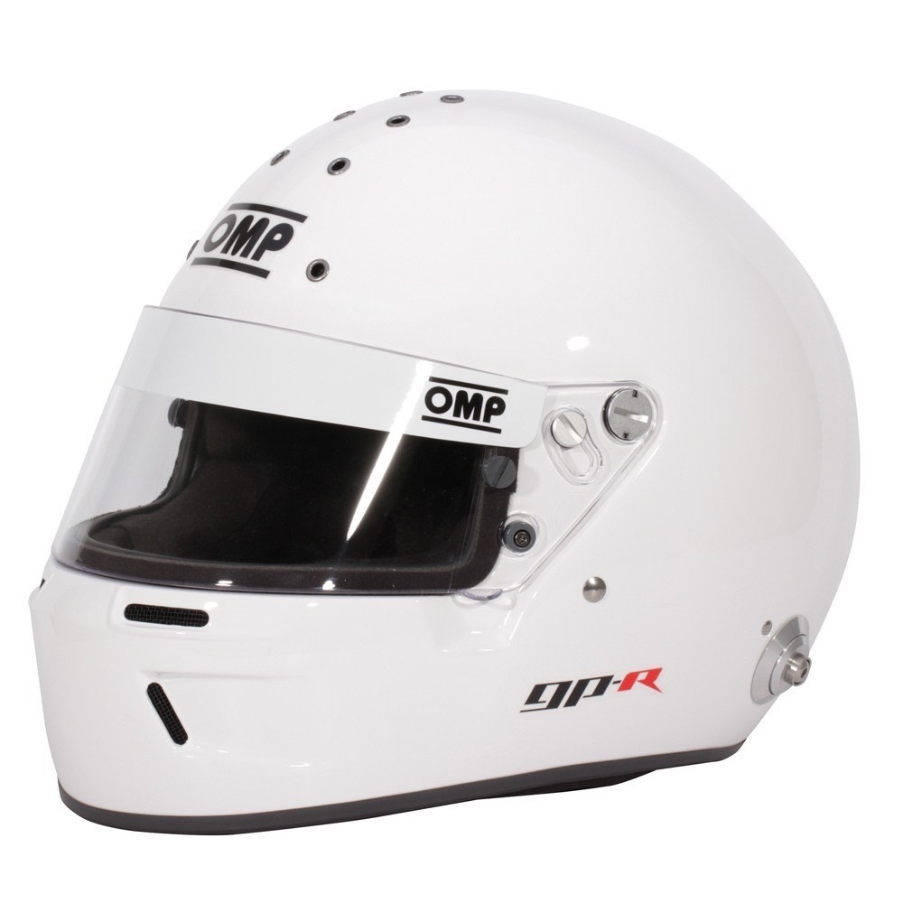 OMP GP-R Шлем закрытый для автоспорта, клипсы HANS, омологация (FIA 8859-2015), белый, р-р L 60/61