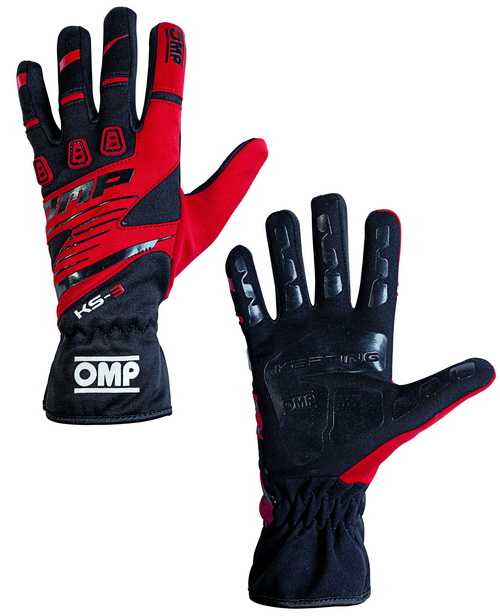 OMP KS-3 Перчатки для картинга детские, красные с чёрным, р-р 6