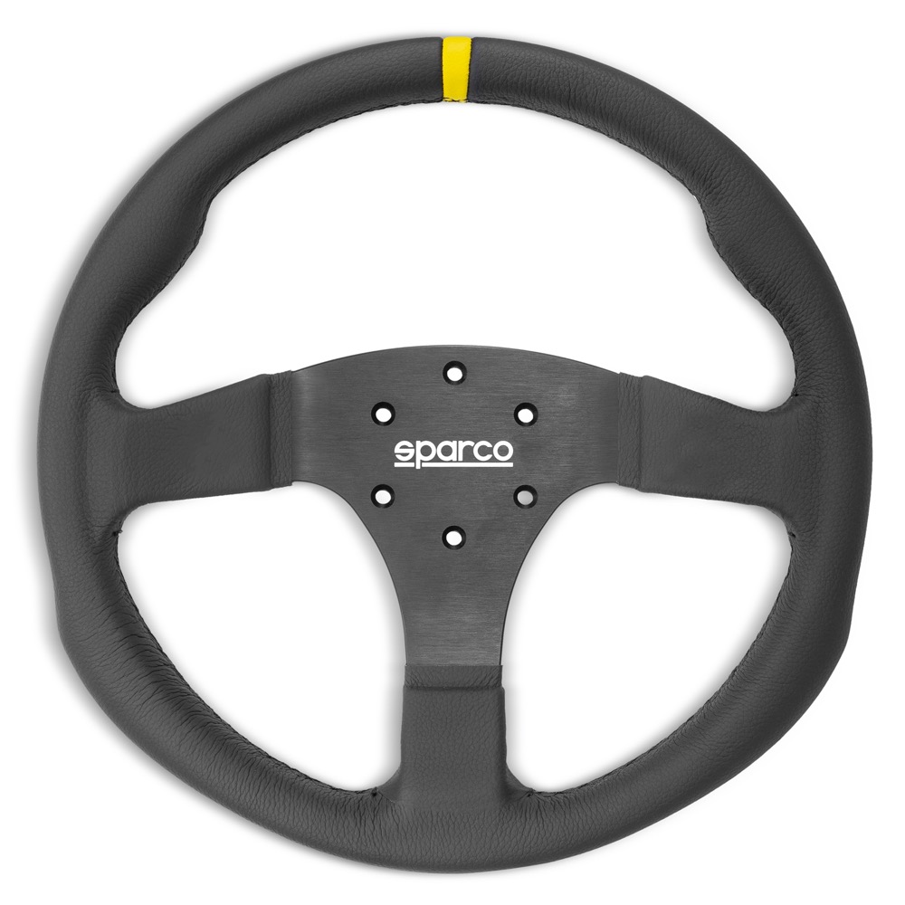 SPARCO R350B Руль черный (кожа), хват овальный, плоский, три спицы, диаметр 350 мм SPARCO R350B Руль черный (кожа), хват овальный, плоский, три спицы, диаметр 350 мм